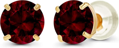 Ruby Round Stud Earrings -> Ruby Circular Stud Earrings Jula Jewelry