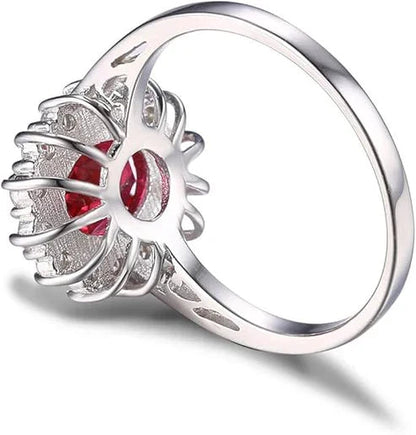 Timeless Ruby Halo Ring Jula Jewelry