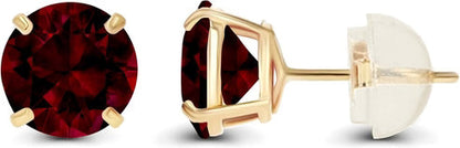 Ruby Round Stud Earrings -> Ruby Circular Stud Earrings Jula Jewelry