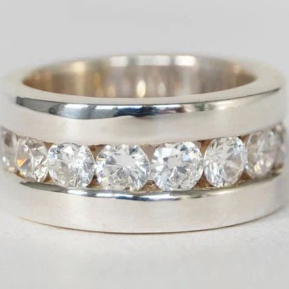 Vintage Silver Ring with Zirconia Belt Jula Jewelry