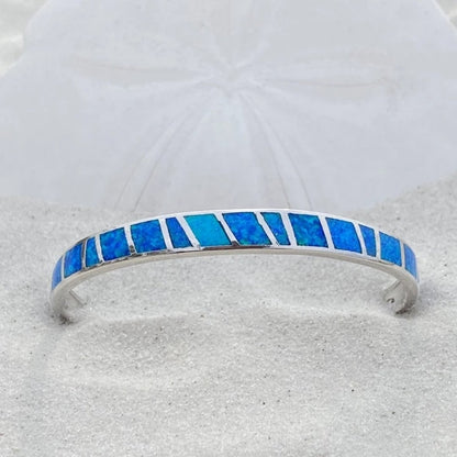 Blue and Silver Opal Bangle Jula Jewelry