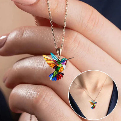 Beautiful Hummingbird Pendant with Bonus Earrings Jula Jewelry