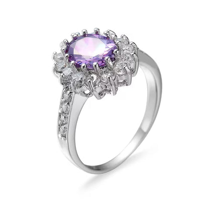 Amethyst Silver Crown Ring Jula Jewelry