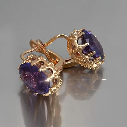 Golden Amethyst Tiara Earrings Jula Jewelry