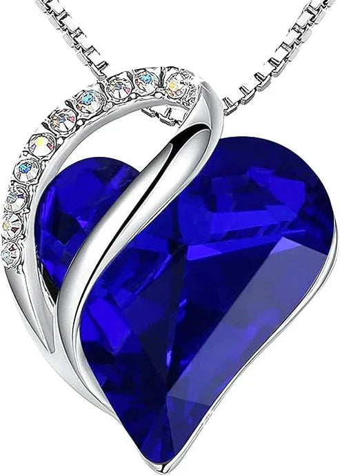 Infinity Heart Sapphire Pendant Necklace Jula Jewelry