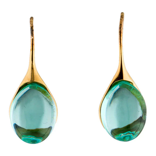 Vintage Turquoise Crystal Drop Earrings Jula Jewelry