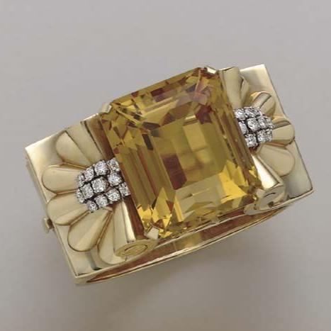 Vintage Warm Crystal Gold Ring Jula Jewelry
