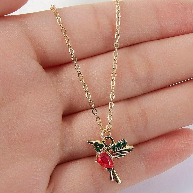 Hummingbird Pendant with Enamel and Zirconium Dioxide Jula Jewelry