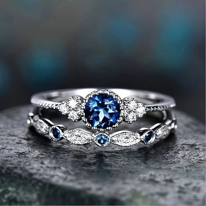Silver Sapphire Aura Ring Jula Jewelry