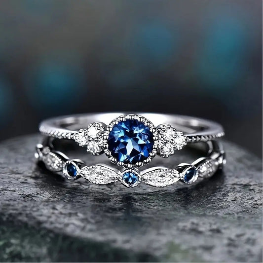 Silver Sapphire Aura Ring Jula Jewelry