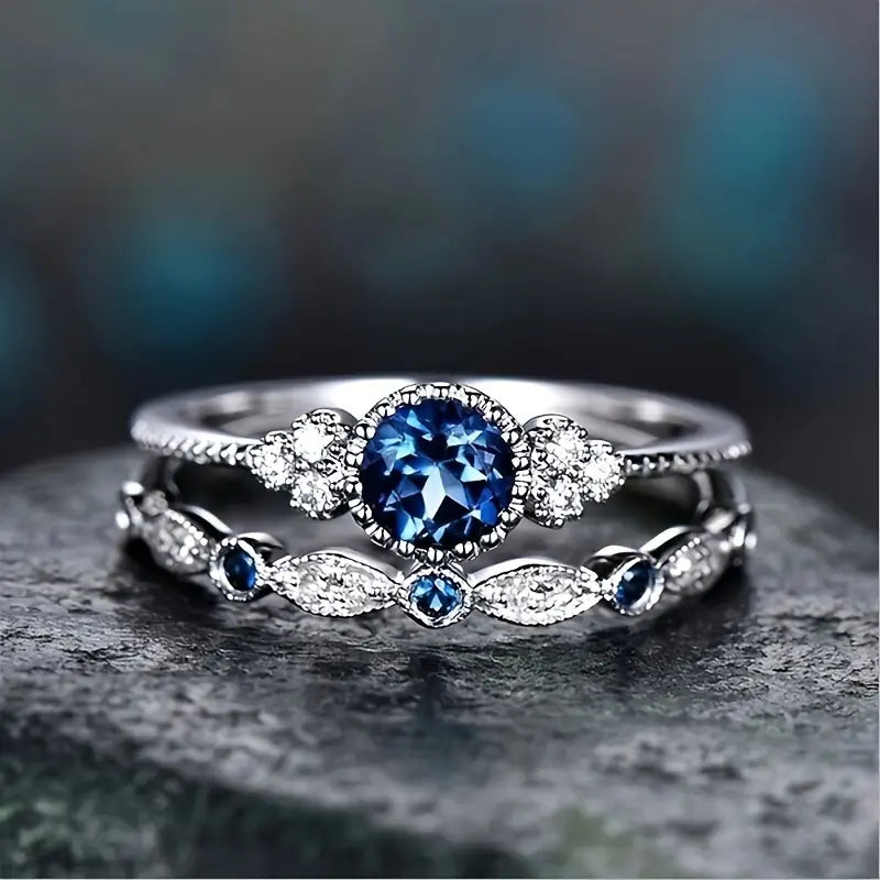 Silver Sapphire Aura Ring Jula Jewelry