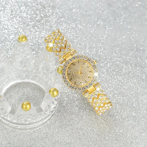 Luxe Brilliance Gold Watch & Bracelet Set Jula Jewelry