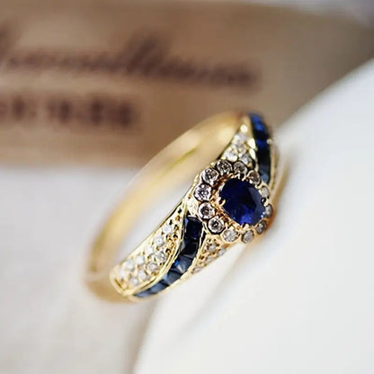 Sapphire Gold Band Ring Jula Jewelry
