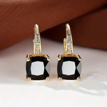 Mystic Gemstone Hoop Gold Earrings Jula Jewelry