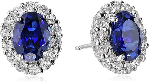 Oval White Sapphire Stud Earrings Jula Jewelry