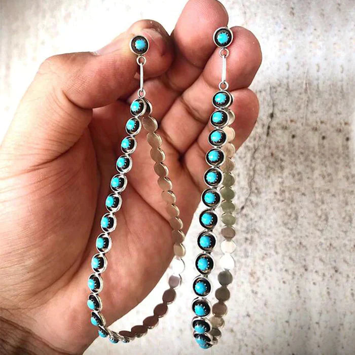 Vintage Turquoise Gemstone Earrings Jula Jewelry