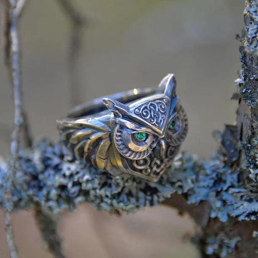 Emerald Owl Ring Jula Jewelry