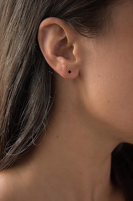 Ruby Round Stud Earrings -> Ruby Circular Stud Earrings Jula Jewelry