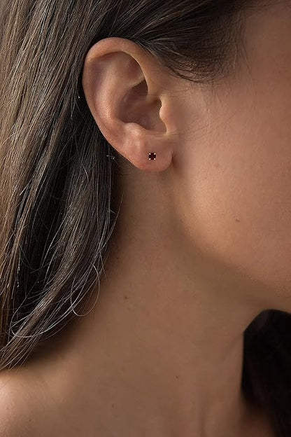 Ruby Round Stud Earrings -> Ruby Circular Stud Earrings Jula Jewelry