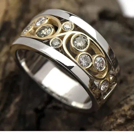 Vintage Gold & Silver Ivy Zirconia Band Jula Jewelry