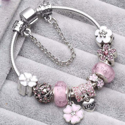 Vintage Pink and Silver Bracelets Jula Jewelry