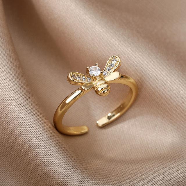 Adjustable Gold Bee Ring Jula Jewelry