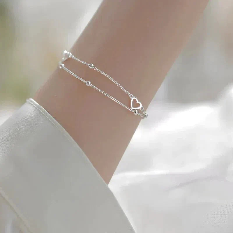Adjustable Silver Heart Bangle Jula Jewelry