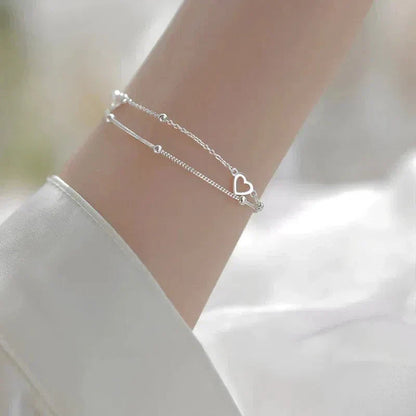 Adjustable Silver Heart Bangle Jula Jewelry