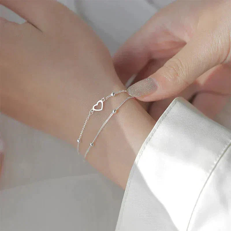Adjustable Silver Heart Bangle Jula Jewelry