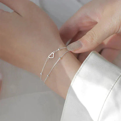 Adjustable Silver Heart Bangle Jula Jewelry