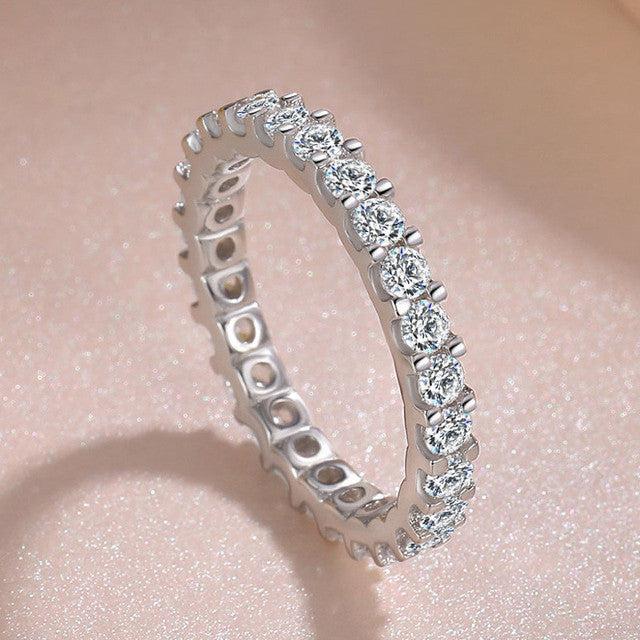 Silver Band with Zirconia Inlay Jula Jewelry