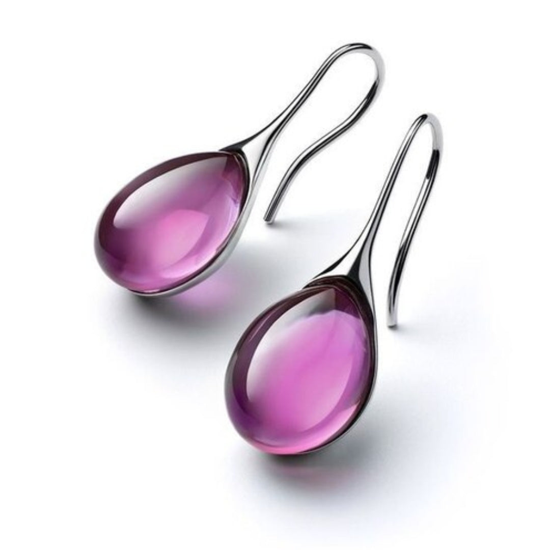 Crystal drop earrings in silver and gold Jula Jewelry