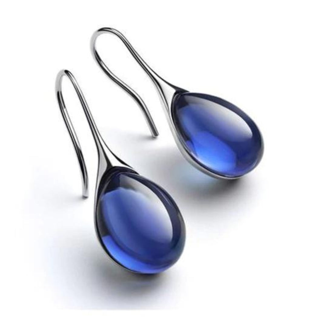 Crystal drop earrings in silver and gold Jula Jewelry