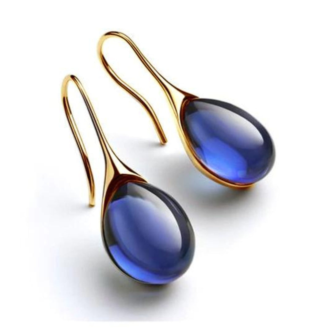Crystal drop earrings in silver and gold Jula Jewelry
