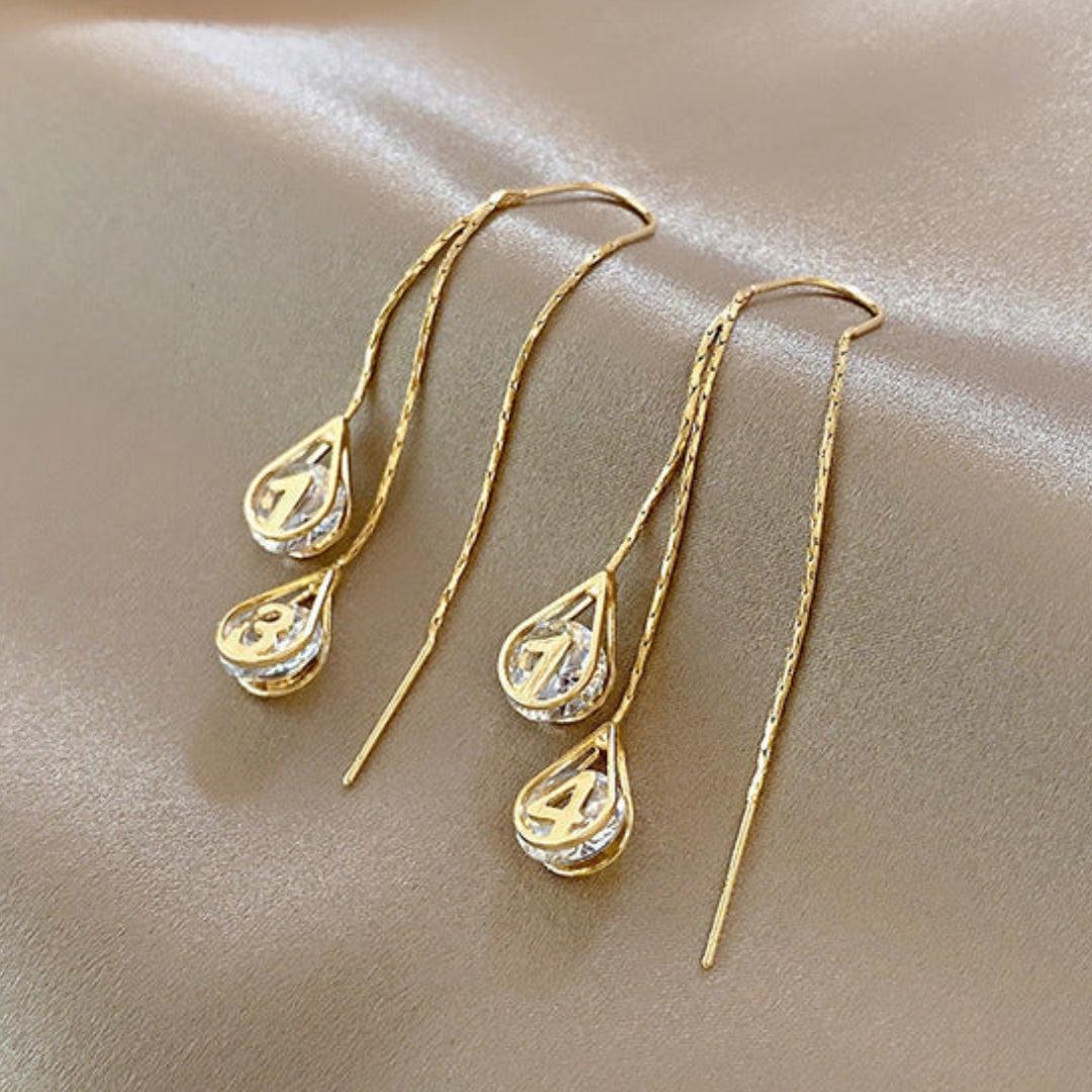 Gold Numeric Earrings Jula Jewelry