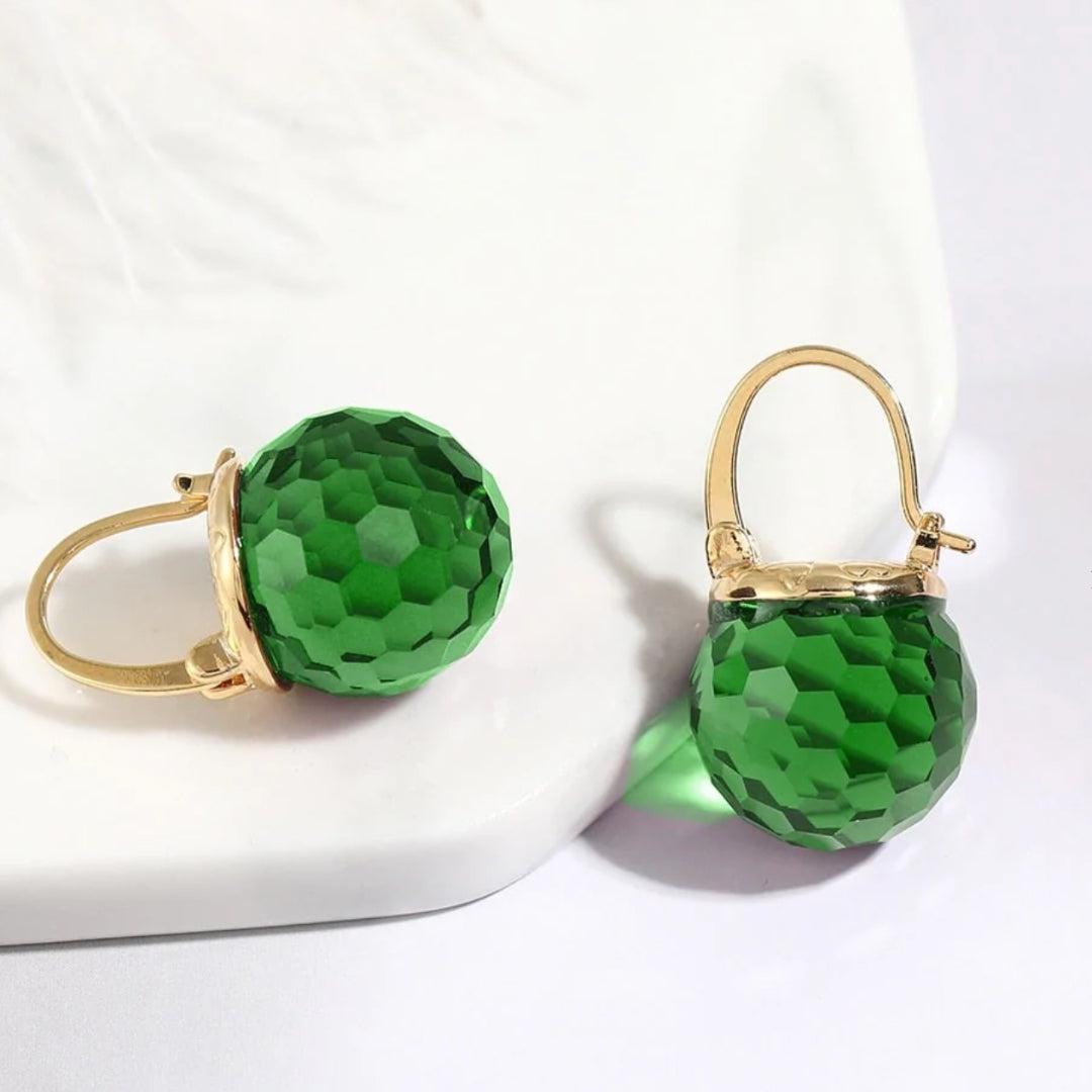 Green Gemstone Earrings in Gold Jula Jewelry