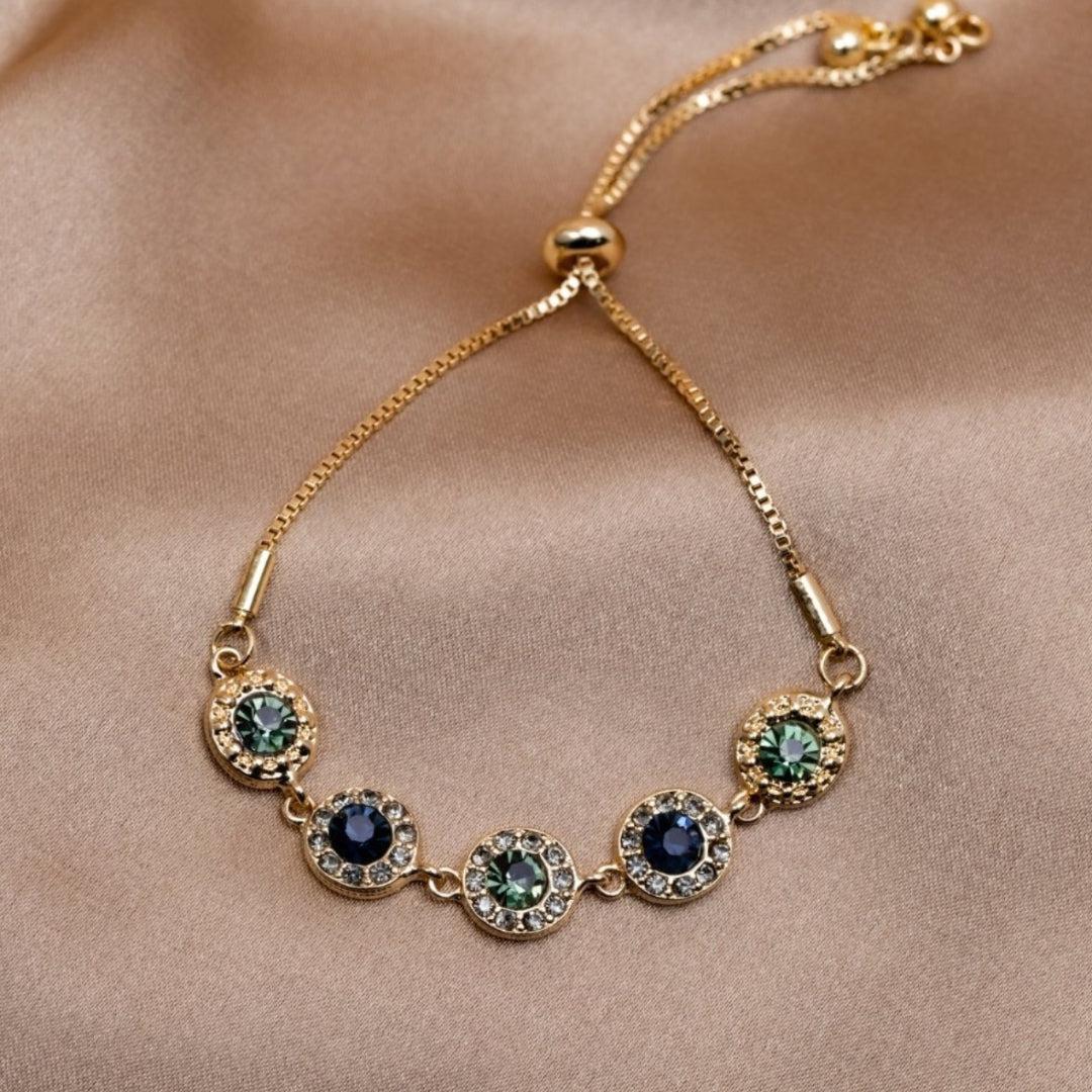 Adjustable Gold Bracelet with Zirconia Jula Jewelry