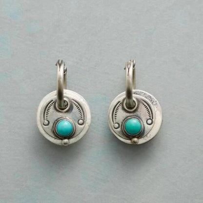 Bohemian earrings with turquoise stones in silver Jula Jewelry