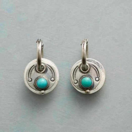 Bohemian earrings with turquoise stones in silver Jula Jewelry