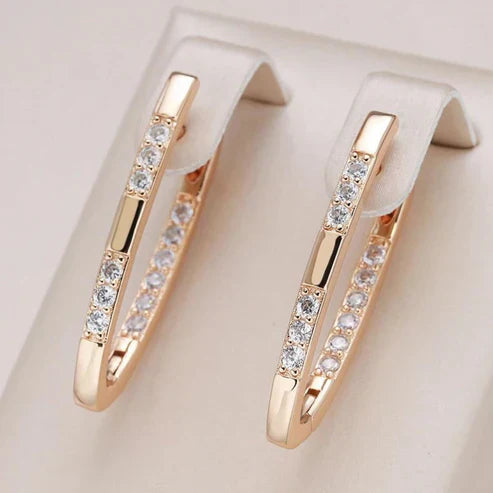 Elegant Gold Zirconia Earrings Jula Jewelry
