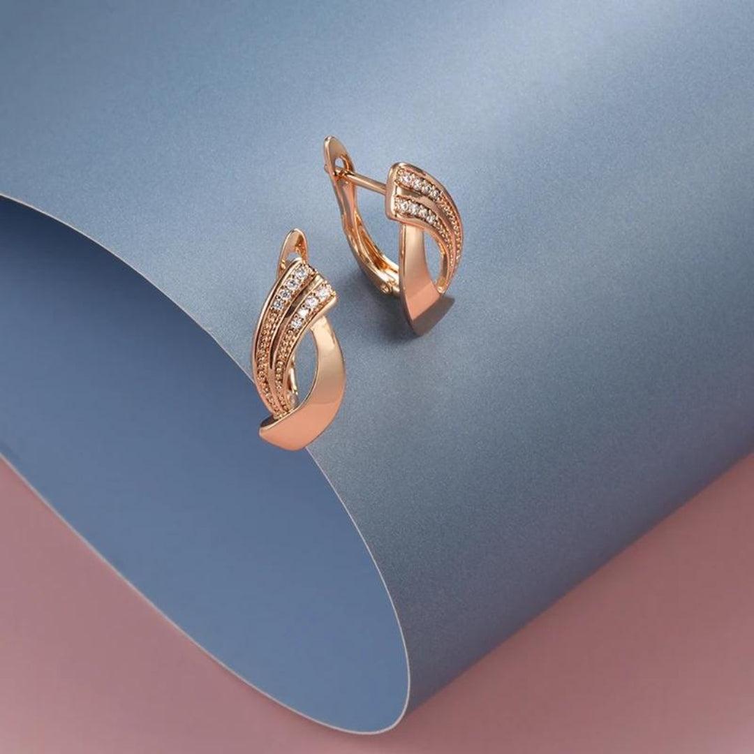 Elegant zirconia earrings in rose gold Jula Jewelry
