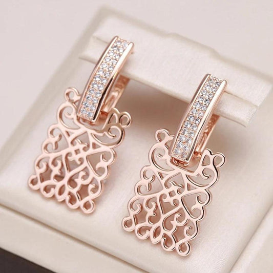 Ivy with Zirconia Earrings in Rose Gold Jula Jewelry