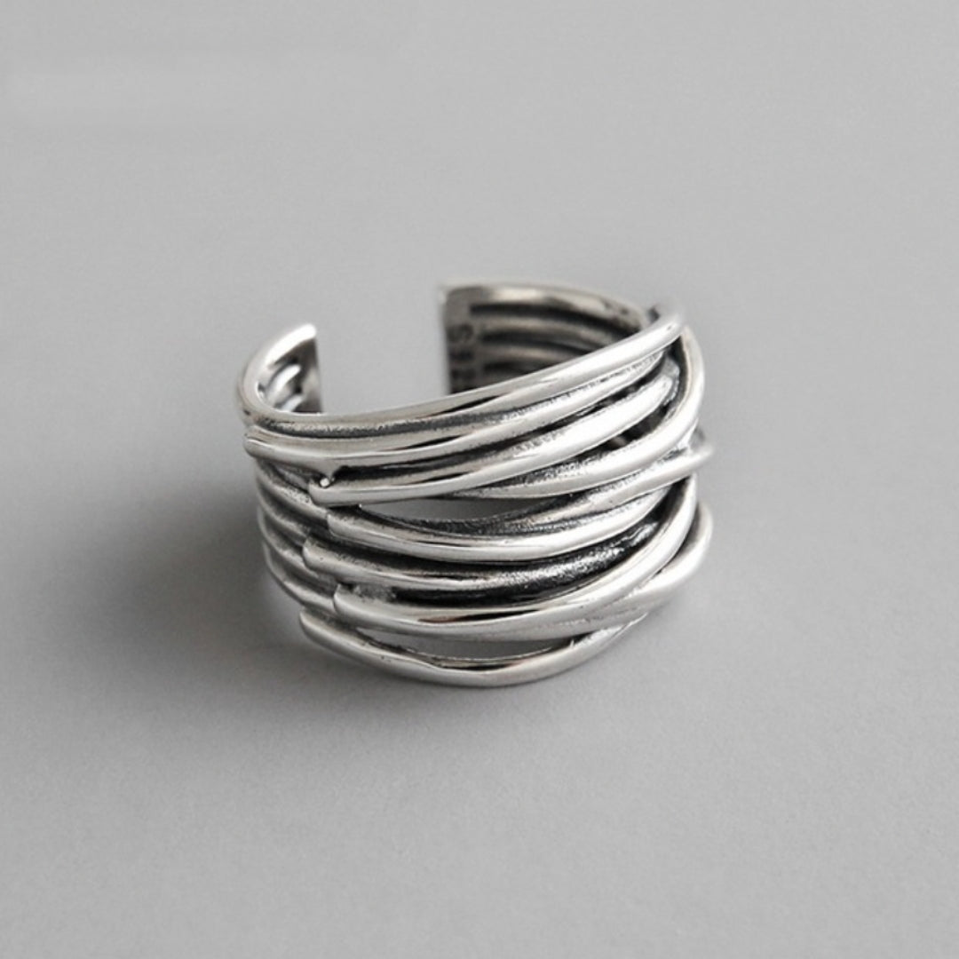 925 Sterling Silver Adjustable Layered Band Jula Jewelry