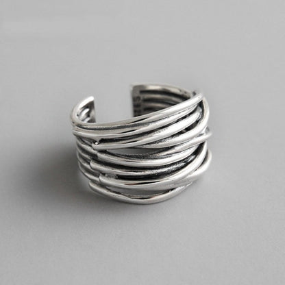 925 Sterling Silver Adjustable Layered Band Jula Jewelry