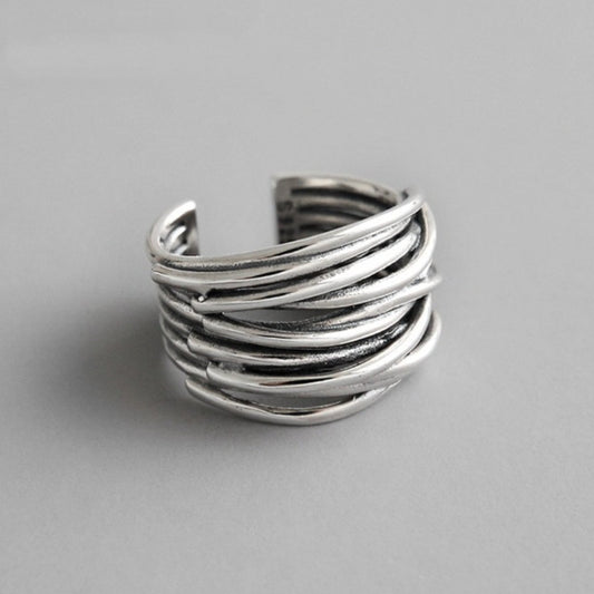 925 Sterling Silver Adjustable Layered Band Jula Jewelry