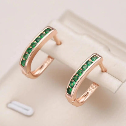 Emerald and diamond earrings set in gold Jula Jewelry