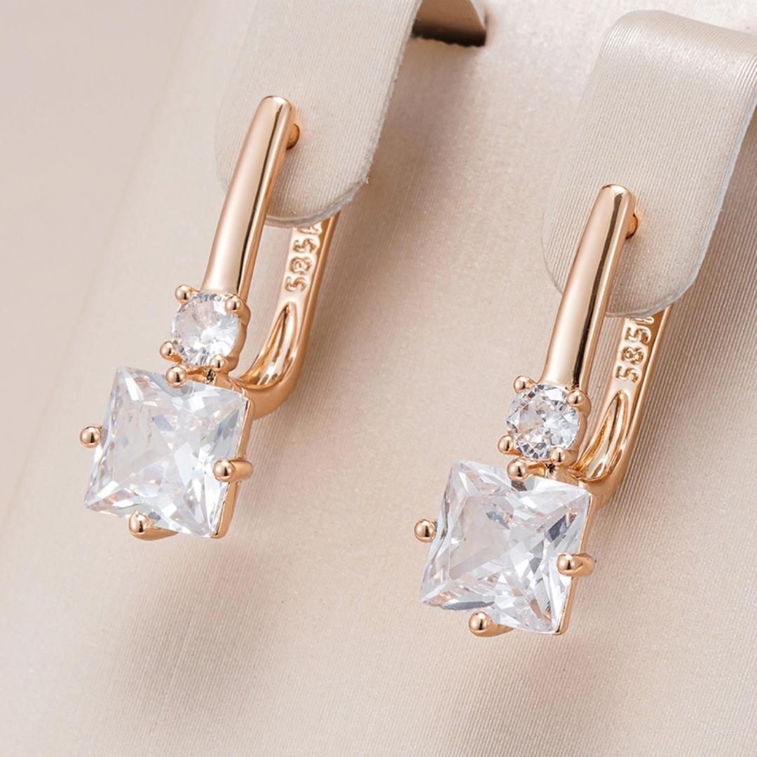 Earrings with Zirconia in Golden Jula Jewelry