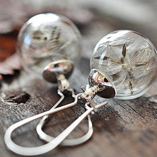 Silver Dandelion Earrings Jula Jewelry