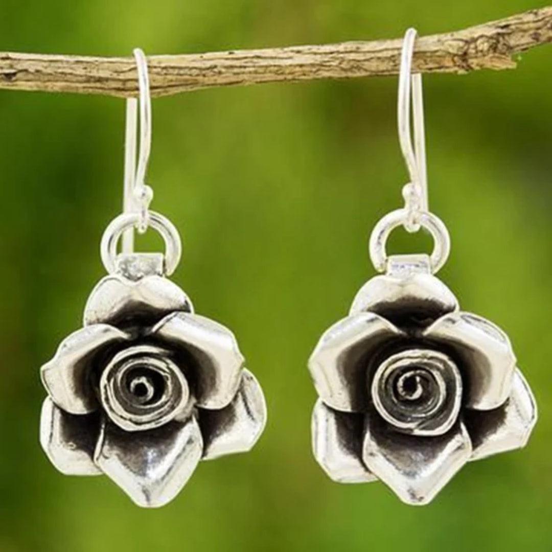 Vintage Silver Floral Earrings Jula Jewelry