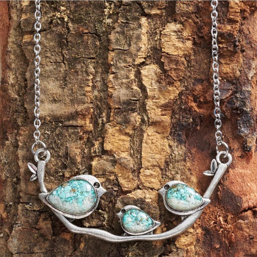 Vintage Bird Necklace in Silver Jula Jewelry
